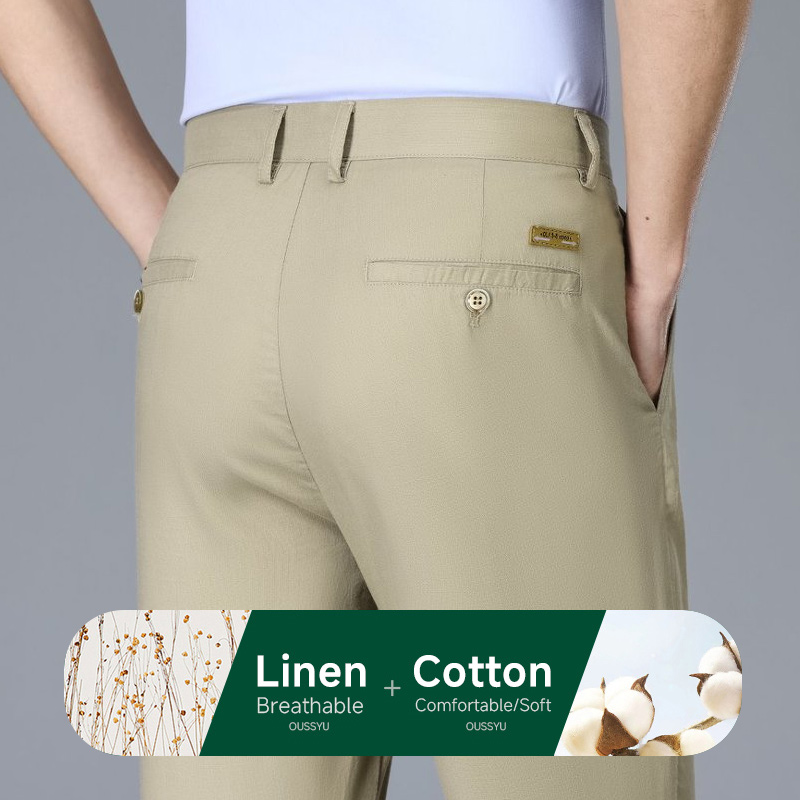 Men'S Formal Wear Accessories - Summer Thin Breathable Cotton Linen Fabric