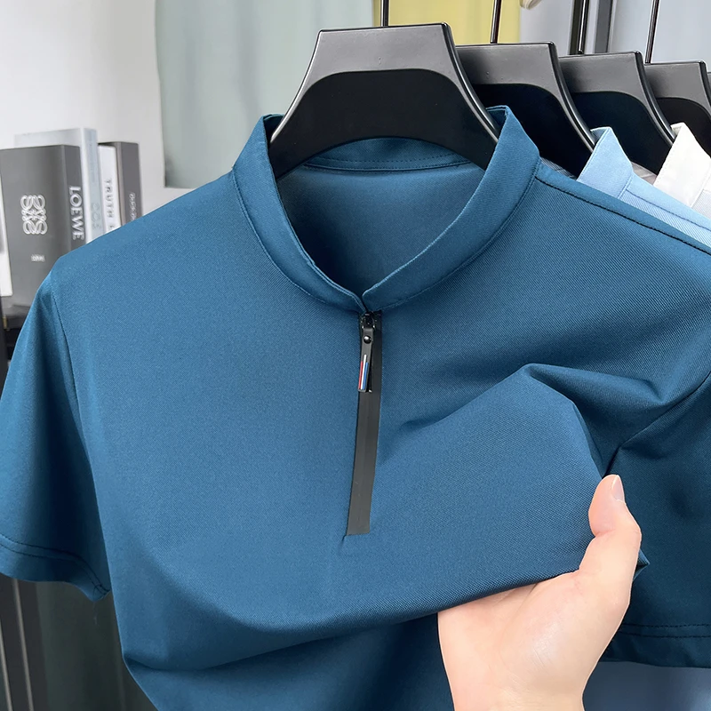 Men Formal Wear For Summer - Mens Business Formal Half Zip Stand