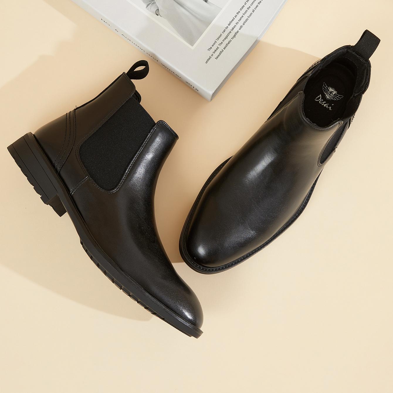 Men Leather Chelsea Boots Slip - Men'S Style Formal Wear 리뷰 및 가격