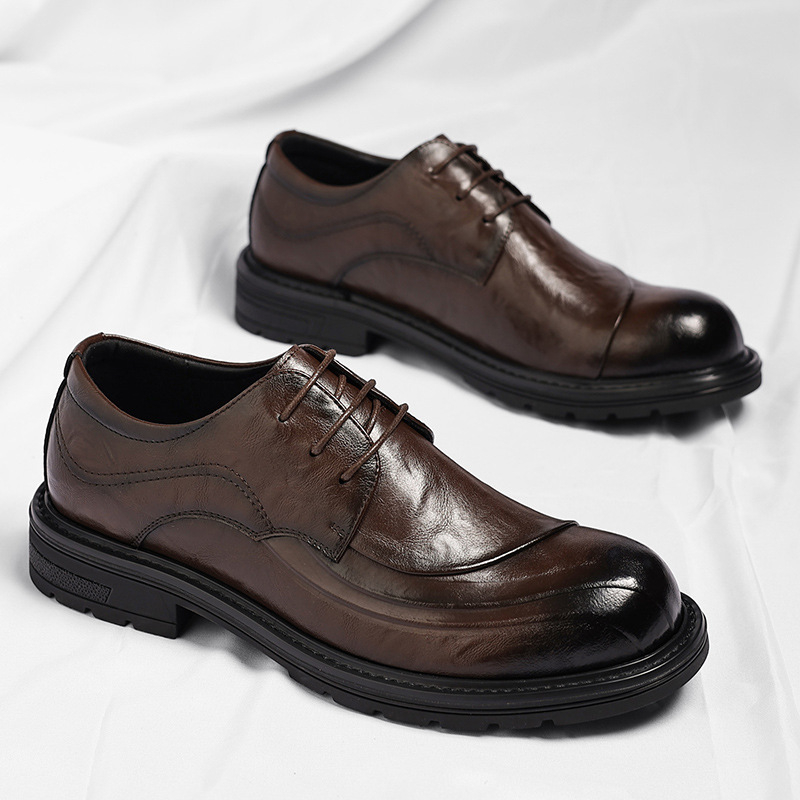 Brown Burnished Genuine Leathe - Men'S Formal Party Wear Shoes 리뷰 및 가격