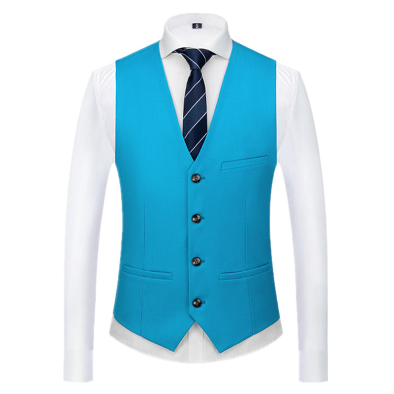 Pure Color Formal Suit Vest Bl - Men Formal Wear Wedding 리뷰 및 가격