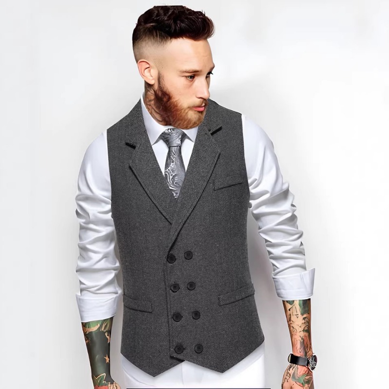Men's Herringbone Tweed Double - Men'S Formal Wear Waistcoat 리뷰 및 가격