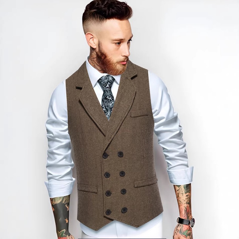 Men's Herringbone Tweed Double - Men'S Formal Wear Waistcoat 리뷰 및 가격
