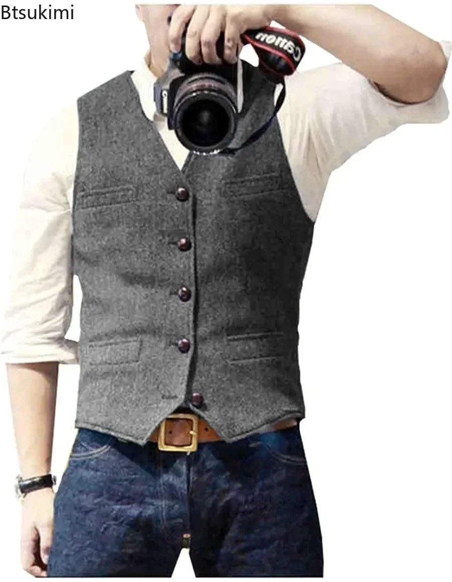 2026 Men's Vintage V Neck Suit - Men'S Formal Wear Waistcoat 리뷰 및 가격