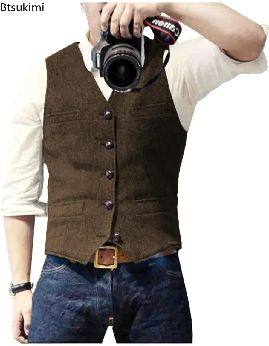 2026 Men's Vintage V Neck Suit - Men'S Formal Wear Waistcoat 리뷰 및 가격