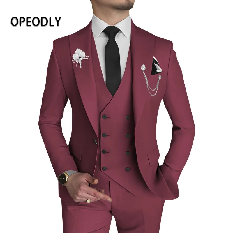 OPEODLY Men 3 Piece Suit Slim  - Men Formal Wear For Dinner 리뷰 및 가격