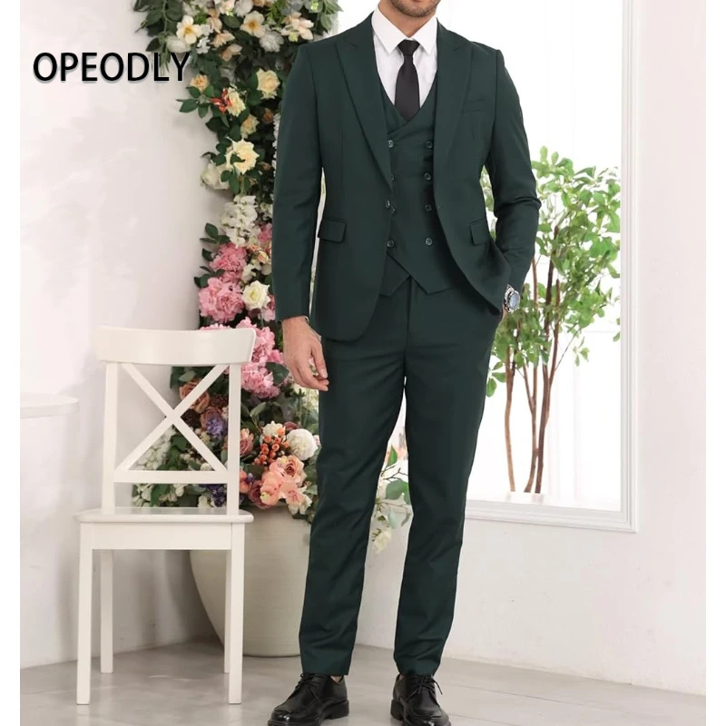 OPEODLY Men 3 Piece Suit Slim  - Men Formal Wear For Dinner 리뷰 및 가격