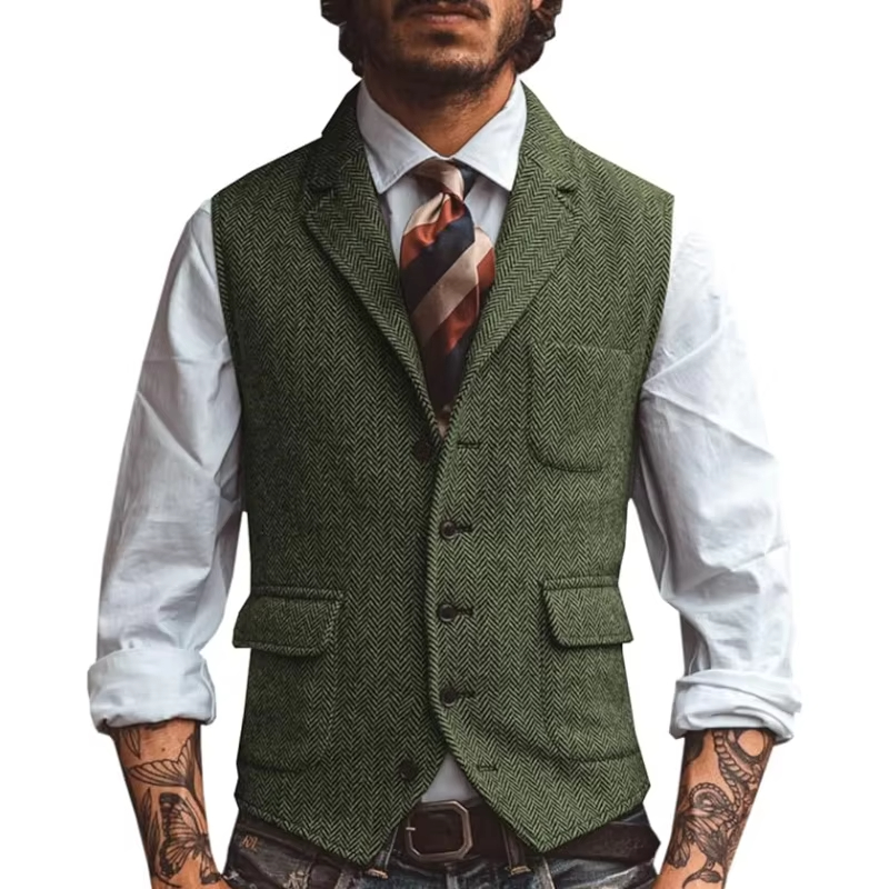 Retro Tweed Men's Vest Herring - Men'S Formal Wear Waistcoat 리뷰 및 가격