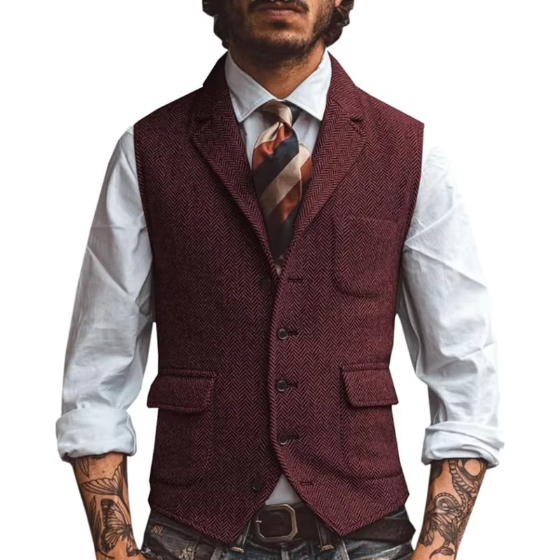 Retro Tweed Men's Vest Herring - Men'S Formal Wear Waistcoat 리뷰 및 가격