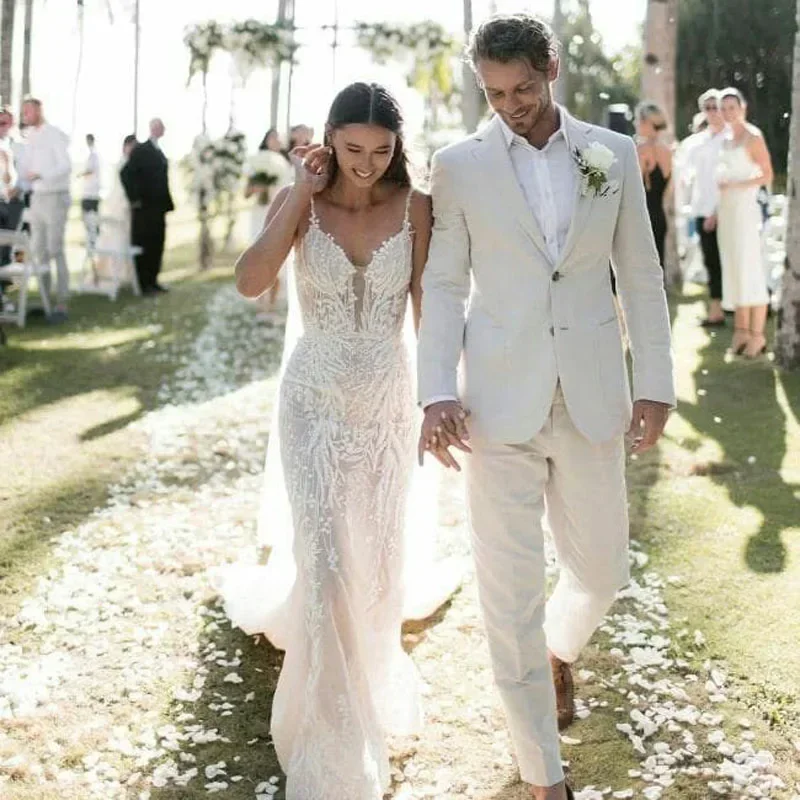 Linen Wedding Tuxedo For Men S - Men Formal Wear For Summer 리뷰 및 가격
