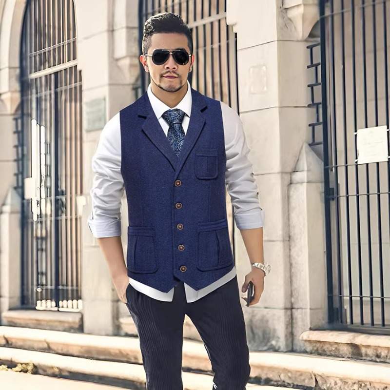 Men's Herringbone Tweed Suit V - Men'S Formal Wear Waistcoat 리뷰 및 가격