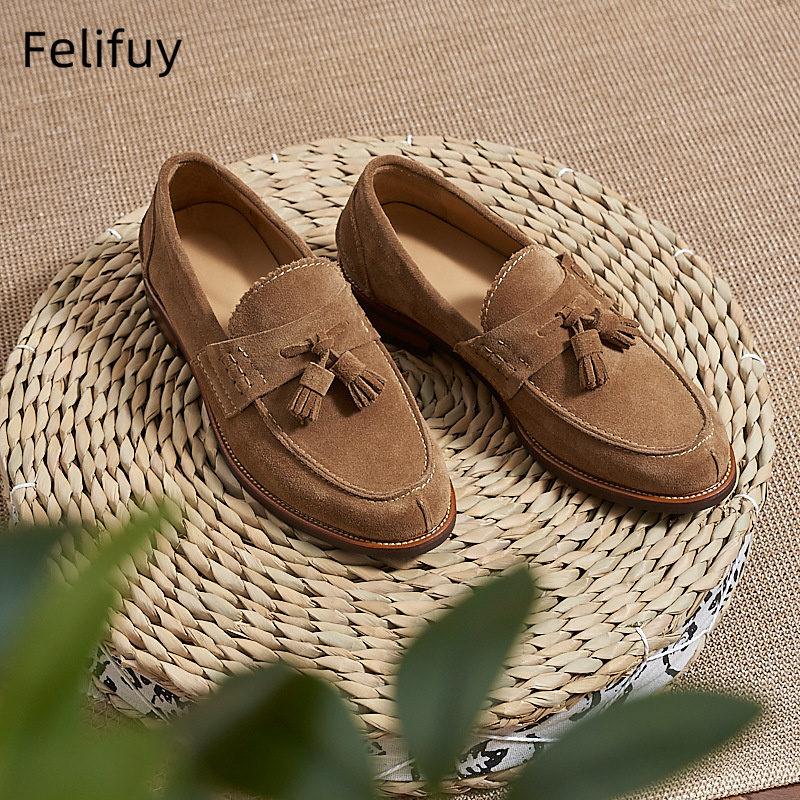 New Brown Men Flat Loafers Cow - Men Formal Wear Wedding 리뷰 및 가격