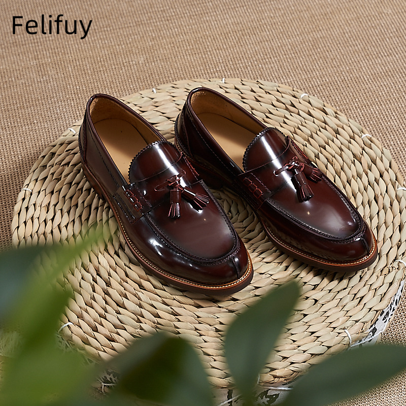 New Brown Men Flat Loafers Cow - Men Formal Wear Wedding 리뷰 및 가격