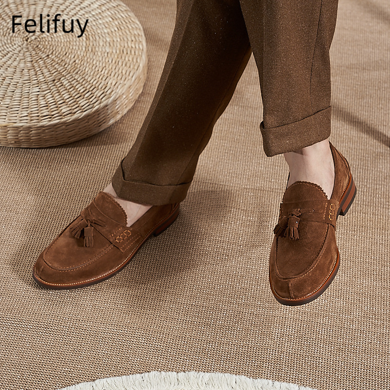 New Brown Men Flat Loafers Cow - Men Formal Wear Wedding 리뷰 및 가격