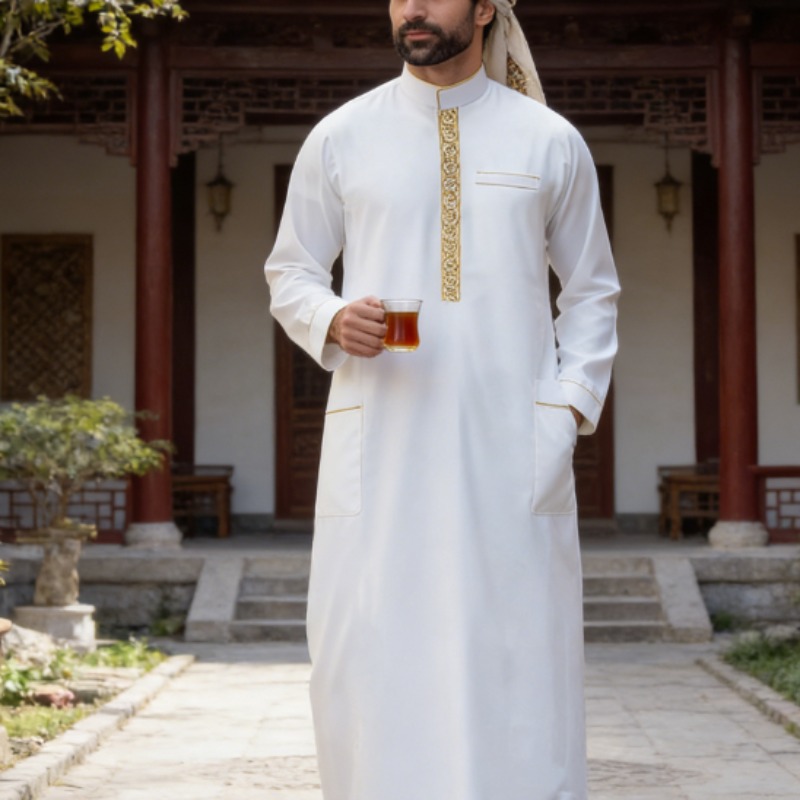 Arabic Mens Thobe Embroidered  - Men Formal Wear Shop 리뷰 및 가격