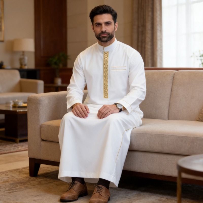Arabic Mens Thobe Embroidered  - Men Formal Wear Shop 리뷰 및 가격