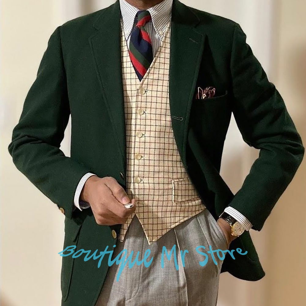 Men's Woolen Dark Green Blazer - Men'S Formal Wear Waistcoat 리뷰 및 가격