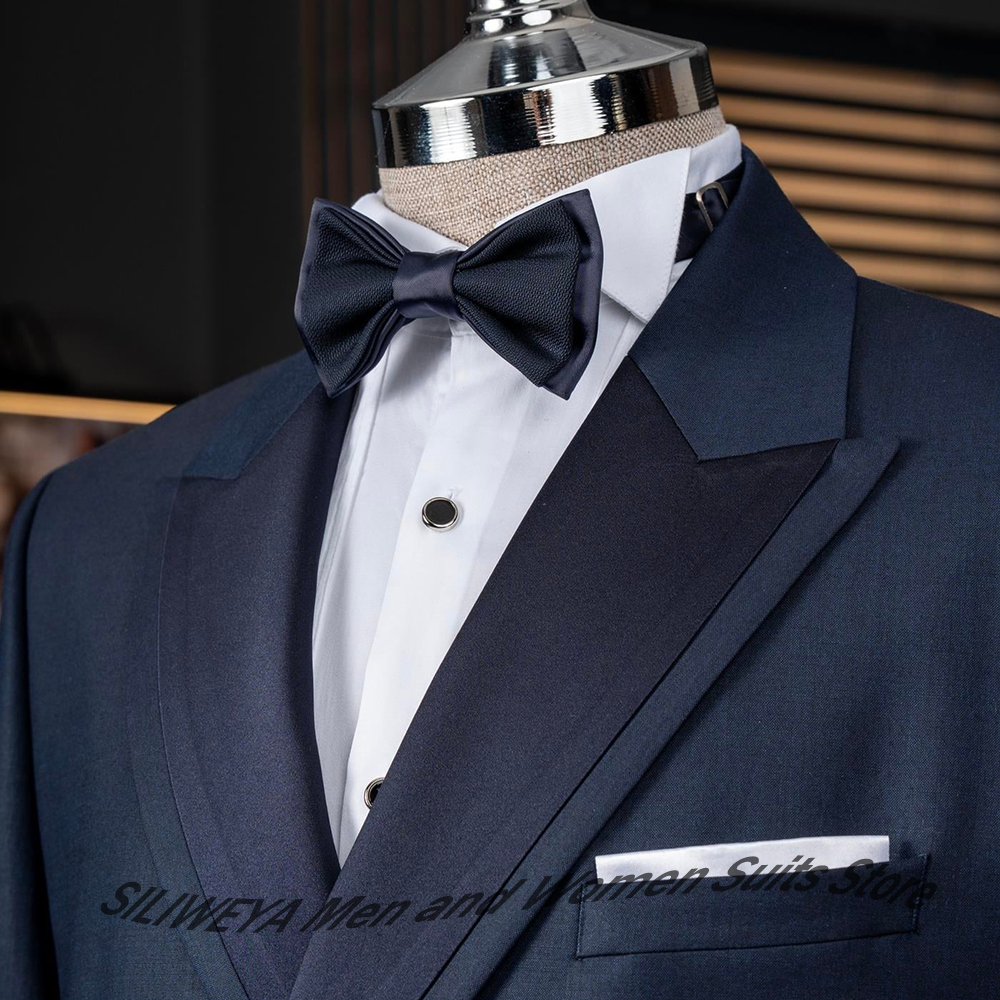 Men's Navy Blue Double Breaste - Men Formal Wear For Dinner 리뷰 및 가격