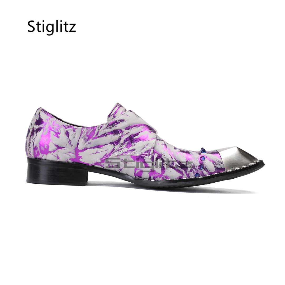 Purple Prints Genuine Leather  - Men'S Formal Party Wear Shoes 리뷰 및 가격