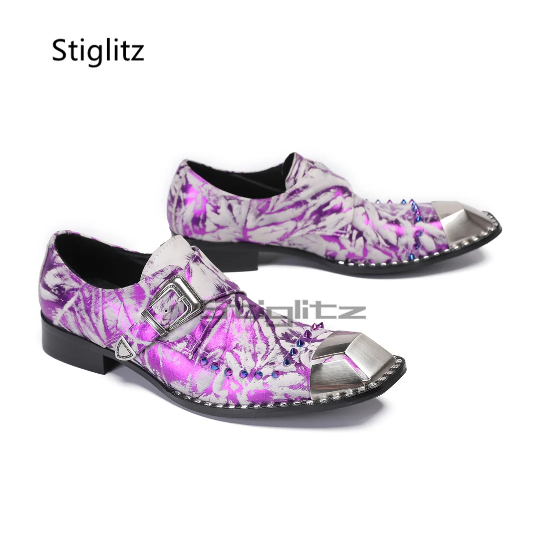 Purple Prints Genuine Leather  - Men'S Formal Party Wear Shoes 리뷰 및 가격