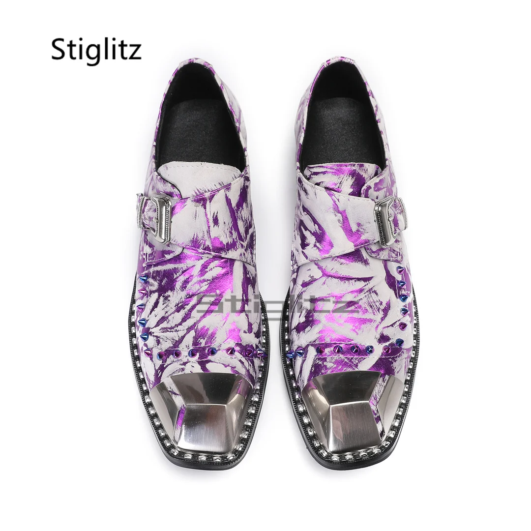 Purple Prints Genuine Leather  - Men'S Formal Party Wear Shoes 리뷰 및 가격