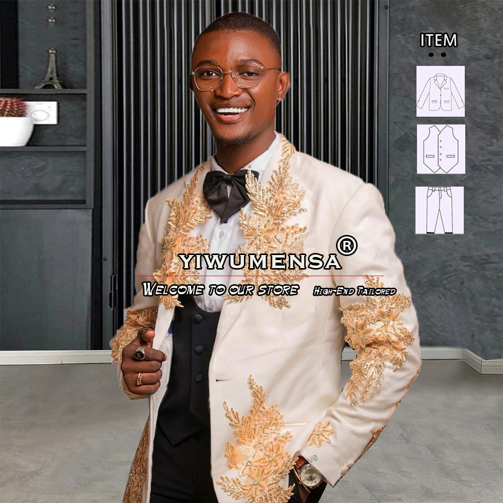 Customized 3 Pieces Suits Men  - Men Formal Wear Wedding 리뷰 및 가격