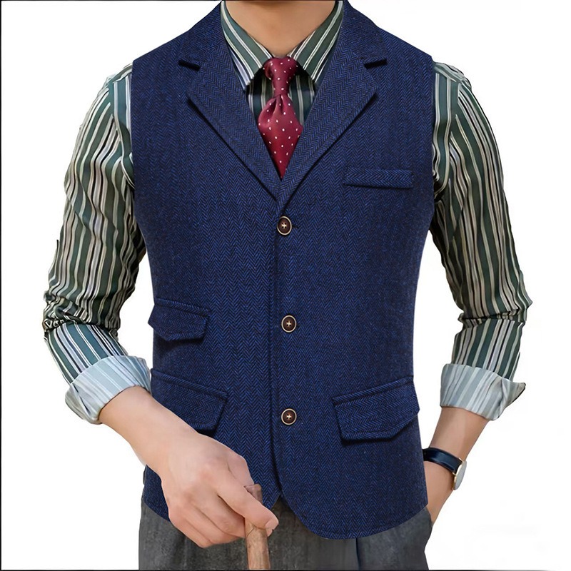 Men's Herringbone Tweed Suit V - Men'S Formal Wear Waistcoat 리뷰 및 가격